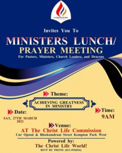 Monthly Ministers Network Conference 27 March 2021