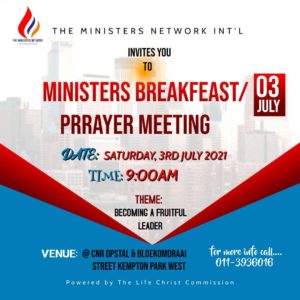Ministers Prayer & Breakfast meeting – July 2021